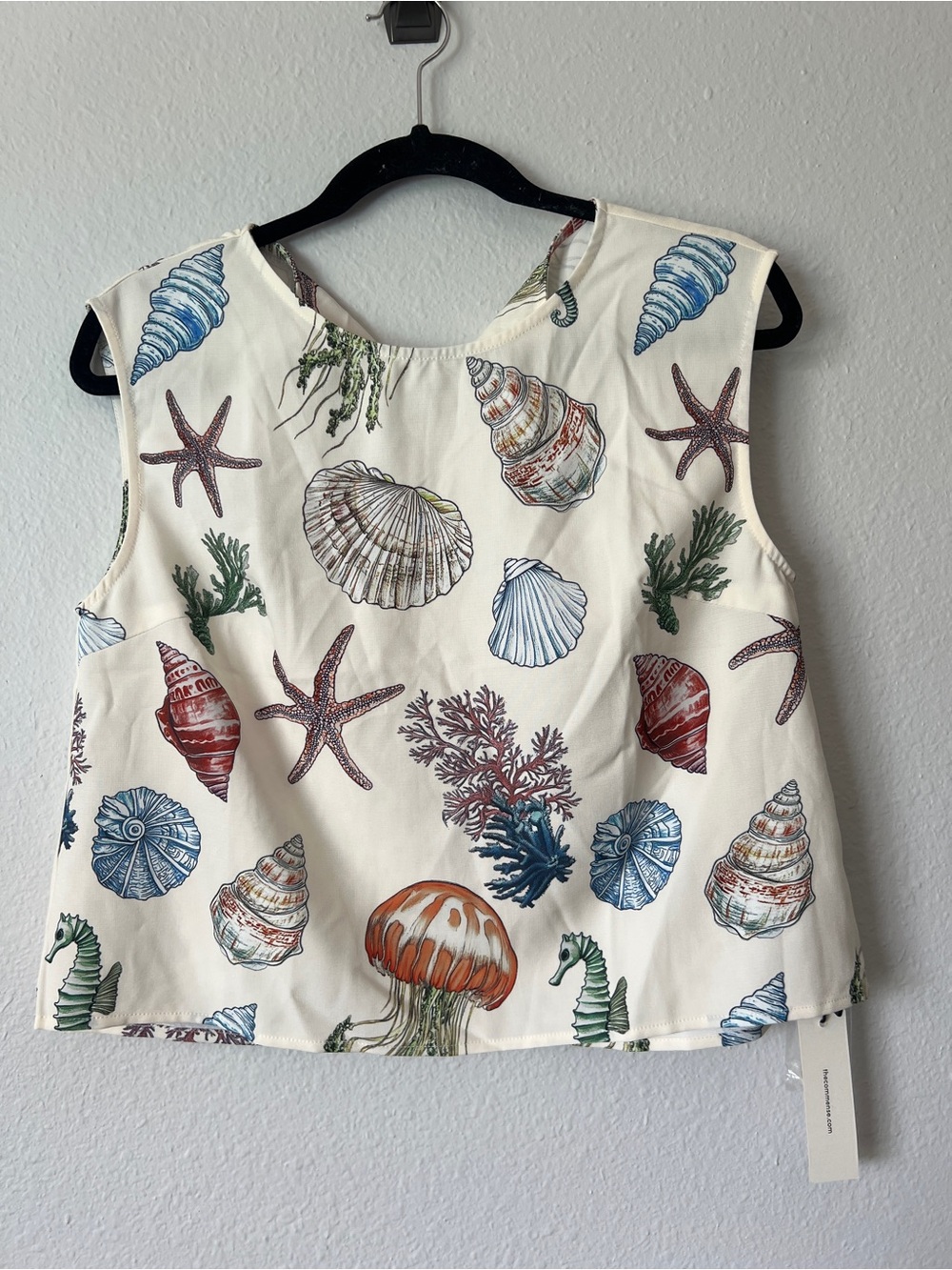Commense Seashell Print Sleeveless Top and Shorts  Set  Cream Base - Picture 7 of 7